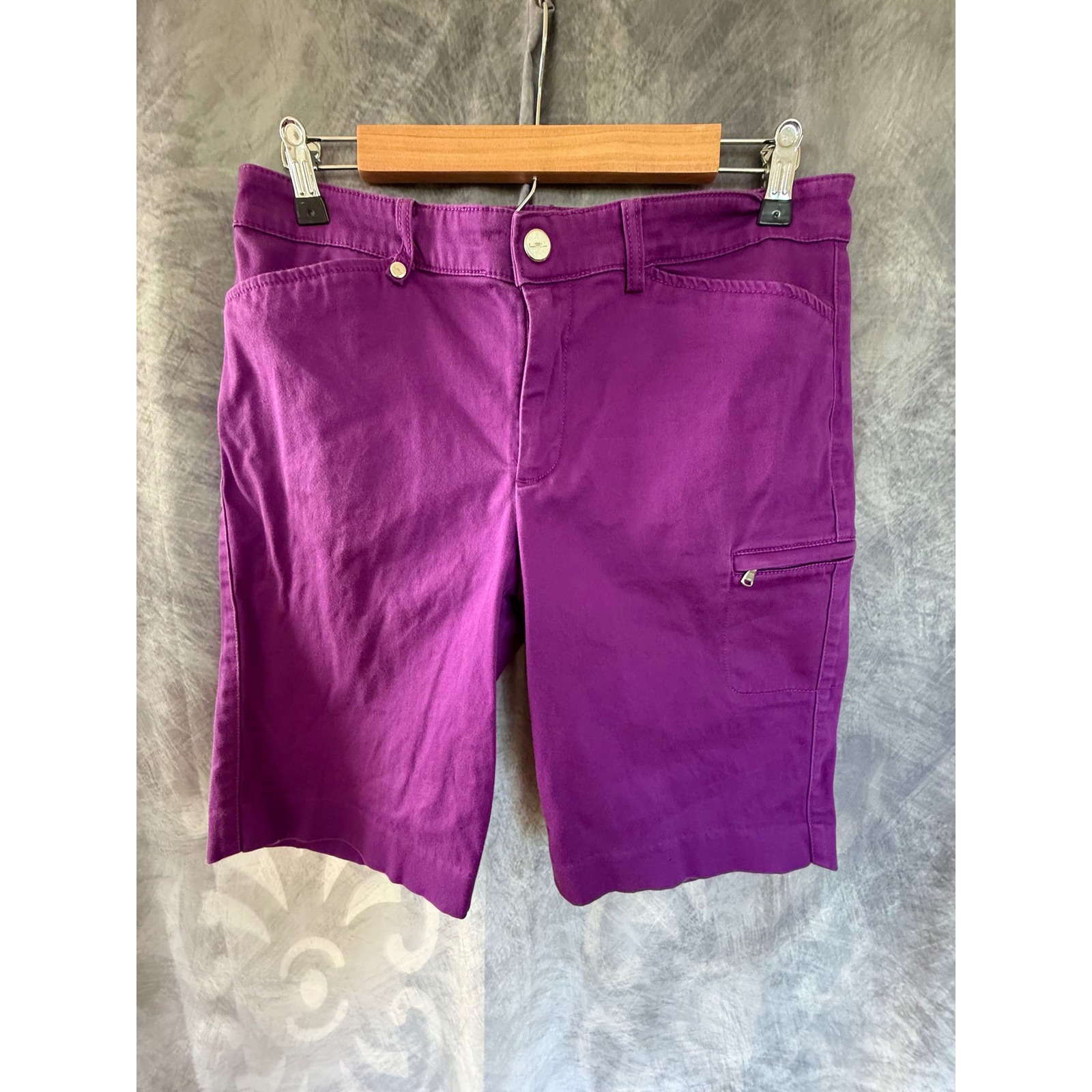 Lauren Ralph Lauren Active Womens Purple Stretch Cotton Cargo Shorts Size 6